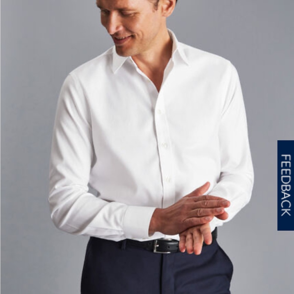 Charles Tyrwhitt Non-Iron Twill Shirt - White